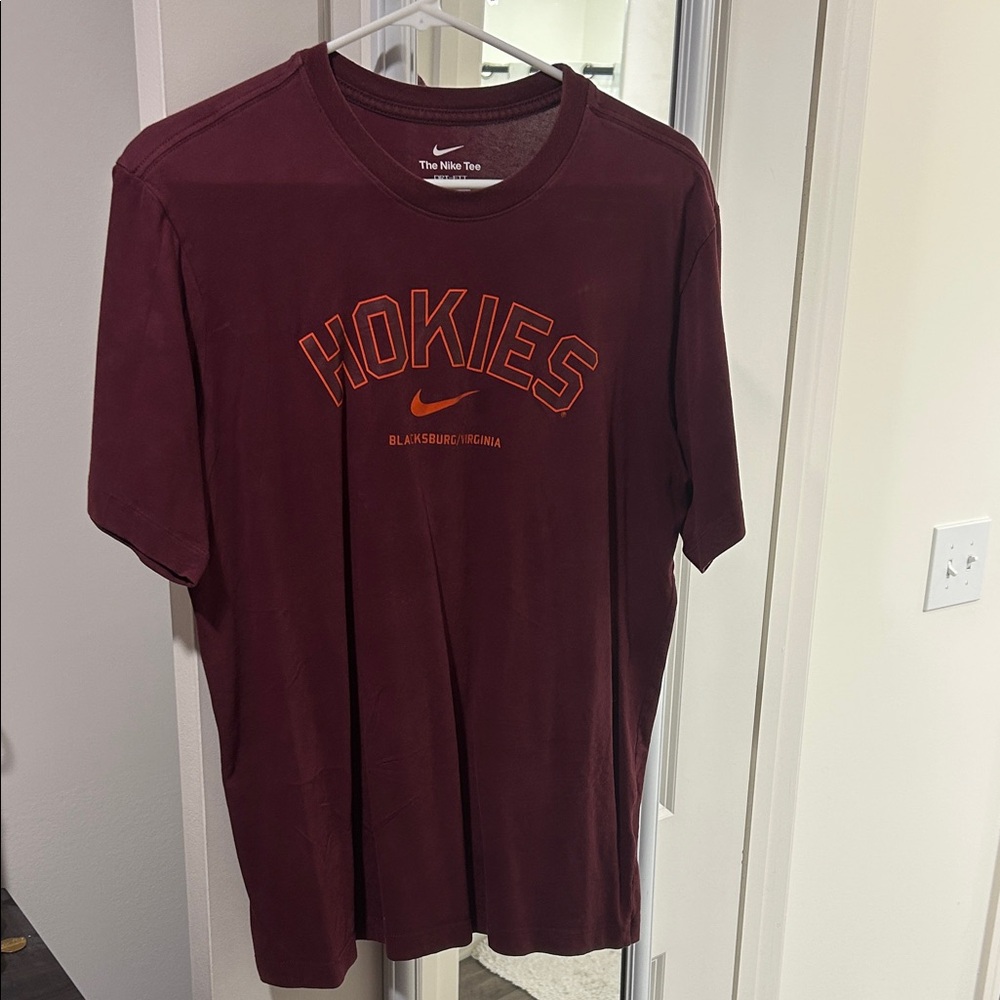Nike Maroon Hokies Tee with Orange Accents